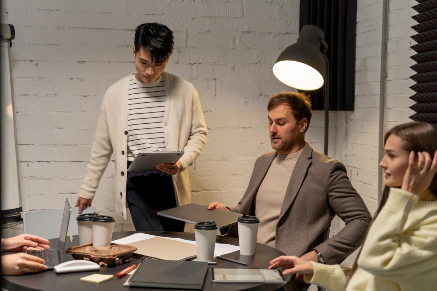 Modern testing workstation with multiple monitors displaying analytics dashboards